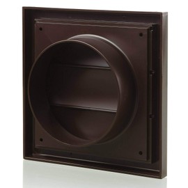 Blauberg Brown Gravity Grille 100mm - 4 inch External Ducting Air Vent with Round Spigot and Non-Return Gravity Shutters Ceiling Ventilation Grill Extractor Fan Cover for Cooker Hood Venting