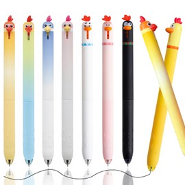 LSLSHY Cute Gel Pens 8Pcs Chicken And Bird 0.5mm Fine Point Black Ink Pens