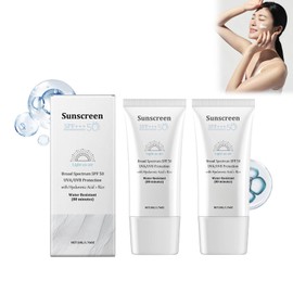 Sunscreen Sonnencreme SPF50 mit Hyaluronsäure, Anti-Aging Gesichtssonnencreme für alle Hauttypen, UV-Schutz mit pflegender Formel, Strahlender Teint durch Feuchtigkeitsboost
