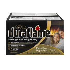Duraflame 4.5 Pound Gold Ultra Premium 3 Hour Burn Firelogs with Bigger and Brighter Flames for Indoor and Outdoor Fireplace Use, Set of 6