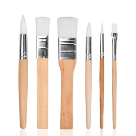 NATUCE Brush Set of 6 Acrylic Brush Set, Nylon Brush Set, Artist Brush, Acrylic Brush, Flat Brush, Watercolour Brush, Artist Brush Sets for Acrylic Paints, Watercolours, Oils, Gouache, Children,