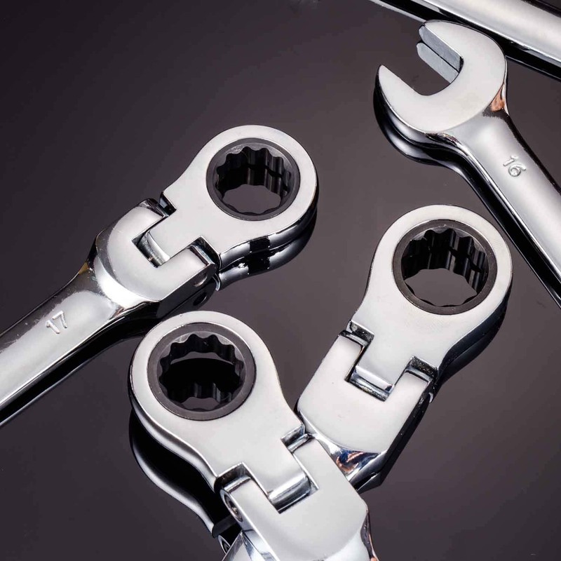 Qnkaa Flexible Ratchet Wrench Set 12pcs 8-19mm Spanner Gear Ring