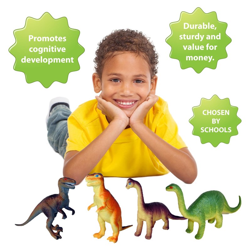 Lello & Monkey Dinosaur toys set of 6 plastic dinosaurs
