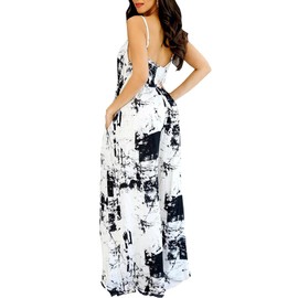 CaniBtr Wide Leg Jumpsuits for Women Casual Summer Spaghetti Strap Sleeveless Tie Dye One Piece Boho Plus Size Jumpsuit XL