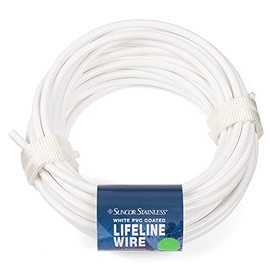 Stainless Lifeline Wire Rope Grade 316 (3/16" Wire x 5/16" White PVC (40 Feet))