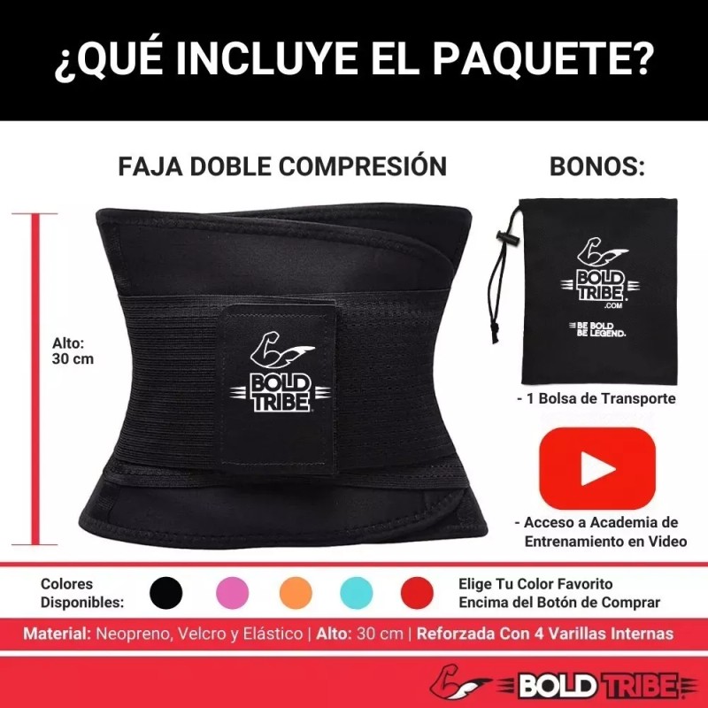 Bold Tribe Faja Moldeadora Deportiva Gym Talle Alto 30 Cm