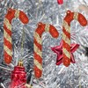 10PCS Christmas Glitter Candy Cane, Xmas Tree Plastic Candy Canes