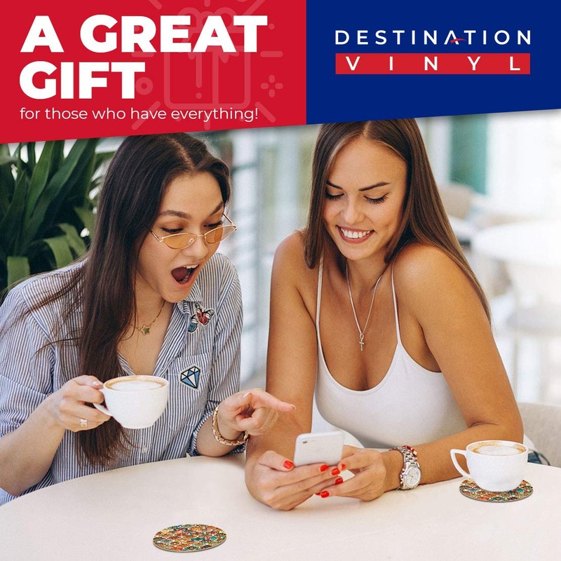 Destination Vinyl ltd 2 x MDF Glossy Top Coasters Round