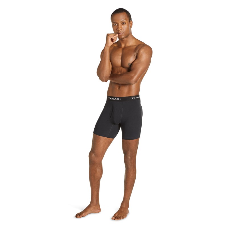 TAHARI Men's 4-Pack Cotton Stretch Boxer Briefs – Soft, Breathable