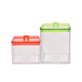 HOCHSTE Airtight Food Storage Containers for Kitchen and Pantry ransparent Stackable, BPA Free Containers, Keep Food Fresh, Dry and Organized- Durable Red - Green M