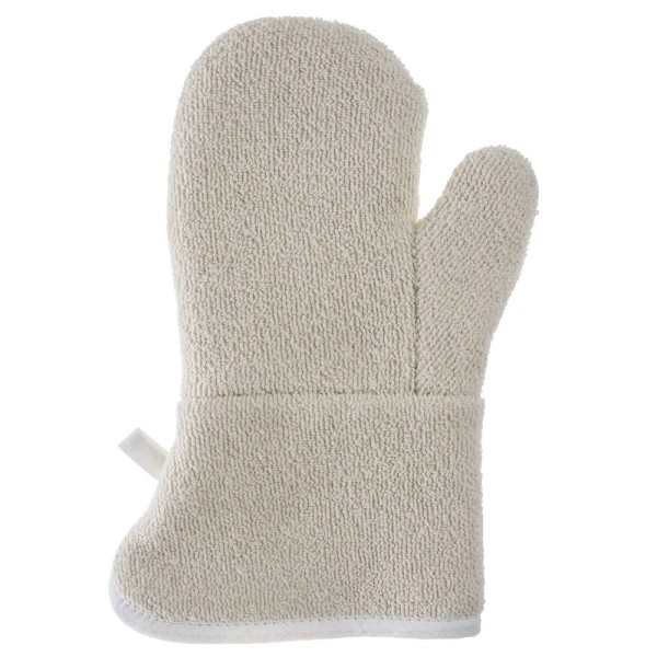 HUBERT® Oven Mitt Beige Terry Cloth - 13" L