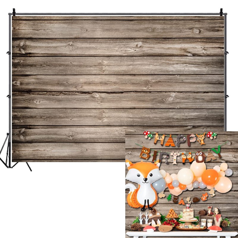 OFILA Fabric Wood Backdrop 10x8ft Wood Backdrop for Photography Wooden