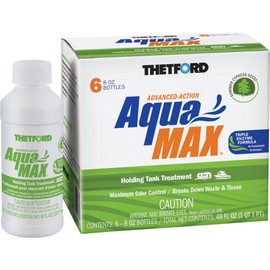 THETFORD AquaMAX Summer Cypress Scent RV Holding Tank Treatment, Formaldehyde Free, Waste Digester, Septic Tank Safe, 6 Pack 8oz Bottles (96689)