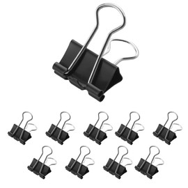 Westcott E-10711 00 Foldback Clips, 19 mm, Black, Pack of 12 Metal Clips for Documents, Sturdy and Reusable Paper Clips, 19 mm Clamps for Office and Household