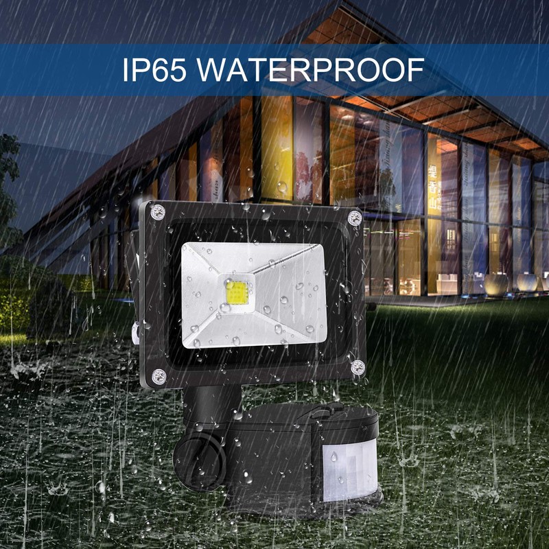 Z Motion Sensor Flood Lights Outdoor,10W Induction LED Lamp, IP65