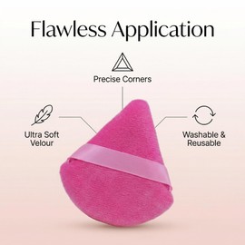 12pcs Powder Puffs for Face Triangular Velour Makeup Puff for Loose and pressed powders,Cosmetic Foundation, Under Eyes, Nose, Cheeks.Corners, for Loose Powder Body Powder Makeup Tool (Black & Red)