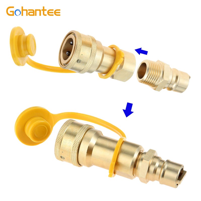 1/2" Gas Quick Connect Kit, Disconnect Connector with Male Insert