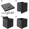 Casafield Set of 6 Collapsible Fabric Cube Storage Bins, Black