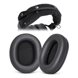 GEVO Replacement Ear Pads + Headband Cover Protector Compatible with Audio Technica ATH M50 M50X M50XBT M40X M30X M20X MSR7 SX1 Headphones, Repair Parts, No Tool Installation (Black)