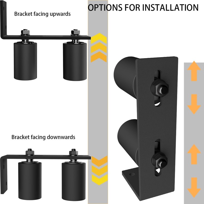 SongYung 3" Gate Roller Guide with L-Bracket, Universal Adjustable Gate