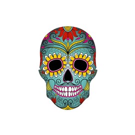 Sugar Skull Colorful Birthday Edible Cake Topper for 8 inch round cake or larger