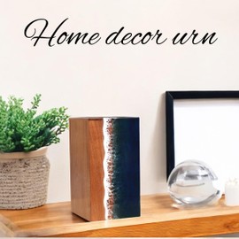 woody24into7 Ocean Wooden Resin Urn | Sea Shore Urn | Unique Urn | Modern Urn | Urns For Human Ashes | adult male urn