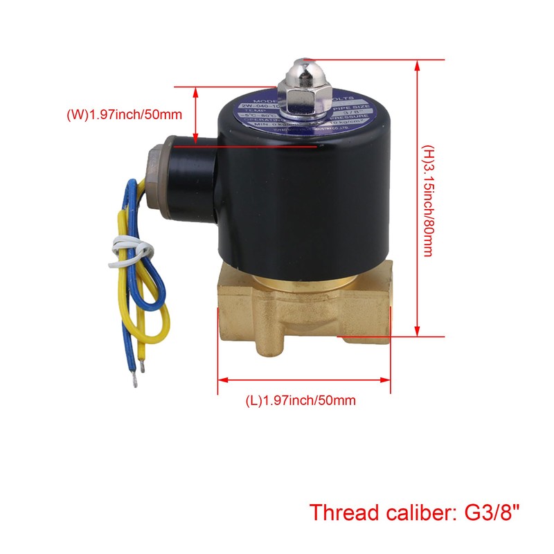 BQLZR DC12V 3/8" Normally Closed Electric Solenoid Valve Gas Liquid