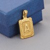 1 Piece A-Z Letter Square Pendant Necklace, Statement Trend Geometric