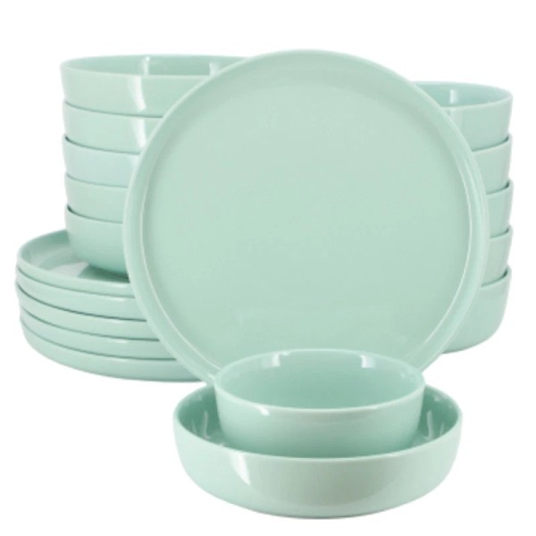 N/A Elama Duncan 18 Piece Porcelain Dinnerware Set In Mint