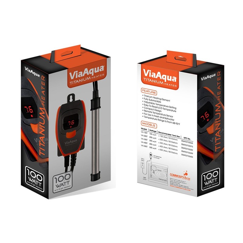 ViaAqua 300 Watt Titanium Heater, Gray (VA300T)