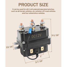 Bylikeho Winch Solenoid - 12V 250A Car Accessory, Reversing Contactor Switch for 3000-5000lbs ATV UTV Truck Winch Control