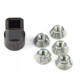 Trident Installation Tool + 5pcs 1/4-20 Tri-Groove Tamper Proof Security Nuts LPF420, 20