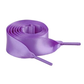 Generic Satin Ribbon Shoelaces 3/4" Wide Flat Silky Shoe Laces For Sneakers Women Girls Solid Color, Lavender (Pack of 20)