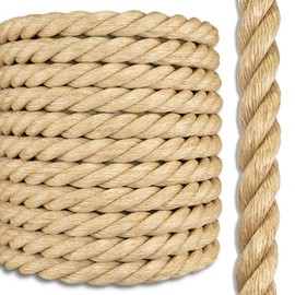 Promanila Rope | Synthetic Unmanila | 3 Strand Twisted | Weather-Resistant for Indoor or Outdoor Decorative Projects | 1 inch x 50 feet