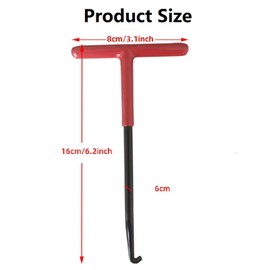 Exhaust Spring Hook, Motorcycle Spring Puller, T Hook Spring Puller, Mounting Hook, Spring Hook, Spring Puller, Steel Spring Hook, Spring Puller Trampoline Tools for Scooter, Motorcycle, Moped, 16 x 8