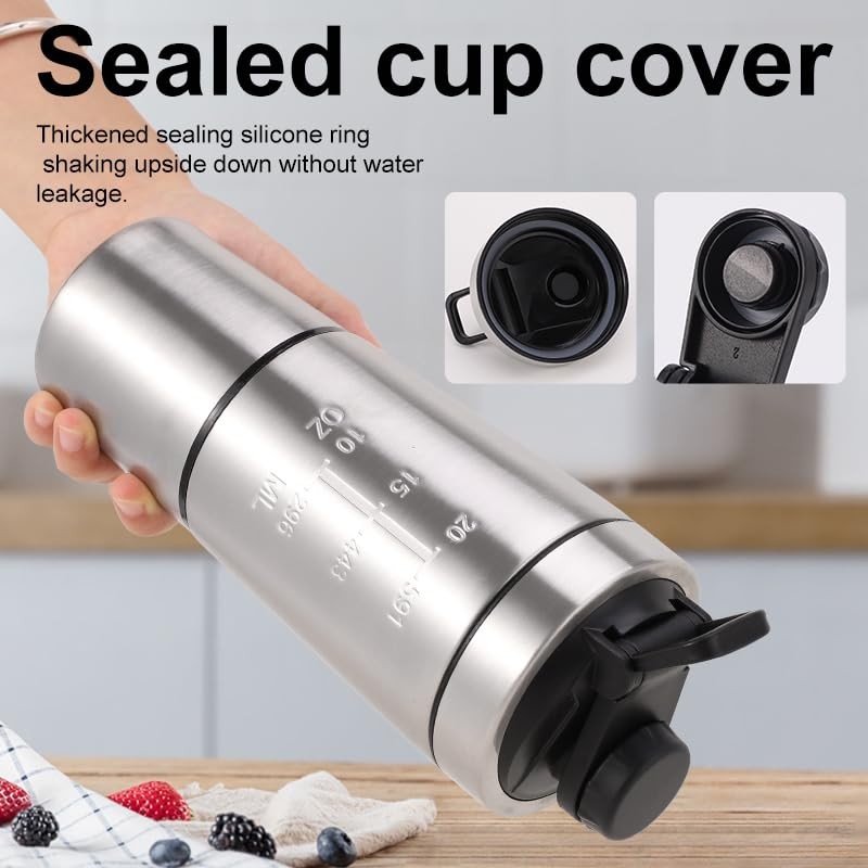 iAbaigla 304 Stainless Steel Protein Mixer Cup, Single Layer with