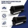 2Pack Slide Gate Guide Roller with C Post Welded Bracket,