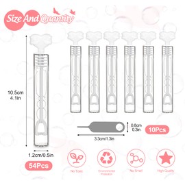 Soap Bubbles Wedding, 54 Wedding Bubbles with Love Bird Handle, Mini Soap Bubbles Heartfelt in White for Wedding, Christening, Birthday, Golden Wedding, Engagement, Valentine's Day, Guest Gift