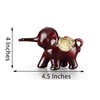 usamjtable Set of 3 Wine Red Elephant Trunk Statue Wealth