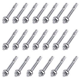 Glarks 20Pcs 5/16" x 3-1/2" Wedge Anchors Zinc Plated Heavy Duty Fastener for Concrete