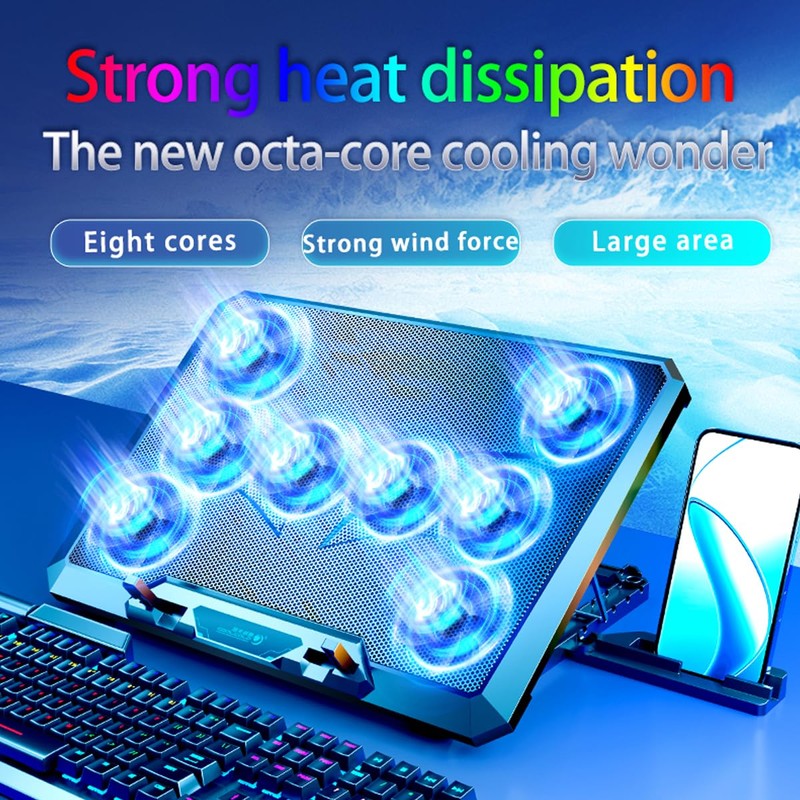 Laptop Cooling pad for Dell Precision 5540,with 8 Fan, Adjustable