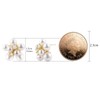 Pearl Flower Stud Earrings, 14K Gold-Plated with CZ Crystals, White