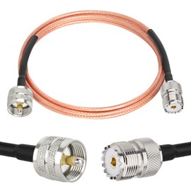 XRDS -RF RG316 UHF Male to UHF Female Coaxial Cable 6FT – CB Antenna Cable PL 259 UHF Male to UHF Female SO239 Cable, 50 Ohm Low Loss for HAM Radio Antenna, Brown