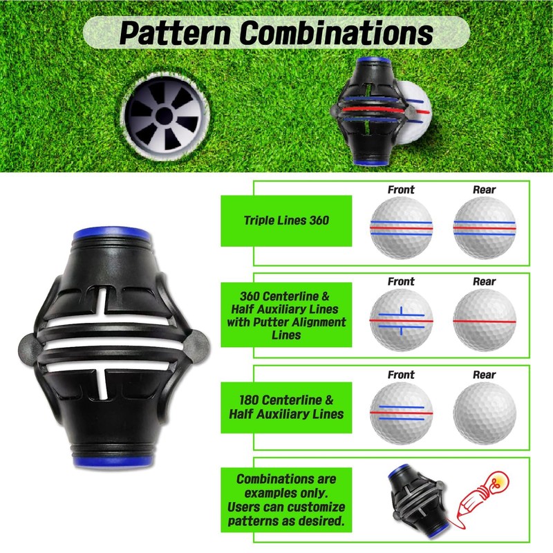 Golf Ball Marker Golf Alignment Marking Tool Stamp Compatible Line