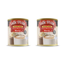 Caffe D'Vita Mocha Cappuccino Mix -Mocha, Gluten Free, No Cholesterol, No Hydrogenated Oils, -99% Caffeine Free, -Sugar Free Powder - 8.5 Oz Can, 2-Pack