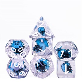 Skull Polyhedral Dice Set for Dungeons & Dragons DND (Blue)