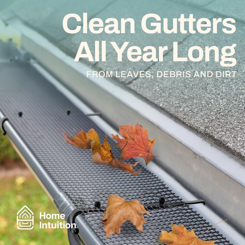 Home Intuition Heavy Duty Gutter Guards Mesh Leaf Guards for