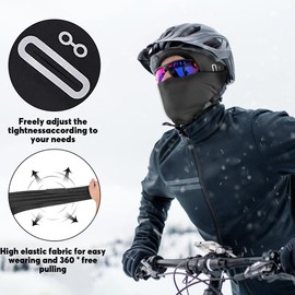 mizikuu Balaclava Winter Ski Mask Knitted Windproof Thermal Balaclava Breathable Face Mask Face Cover for Men and Women Outdoor Sports Cycling Skiing Motorcycle Bicycle, black
