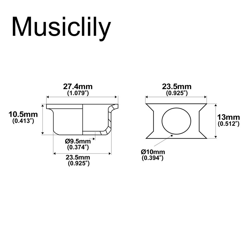 Musiclily Pro Traditional Cup T-Style Jack Plate for Fender Telecaster