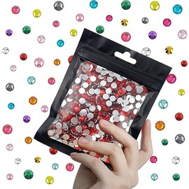 CLRDIVA 1000pcs 6mm Crystal Red Flatback Resin Rhinestones Bulk Jelly Gems Flat Back Crystals Non Hotfix Wholesale Stones Diamonds for Crafts Tumblers Face Eye Makeup Nails Bling DIY Decoration